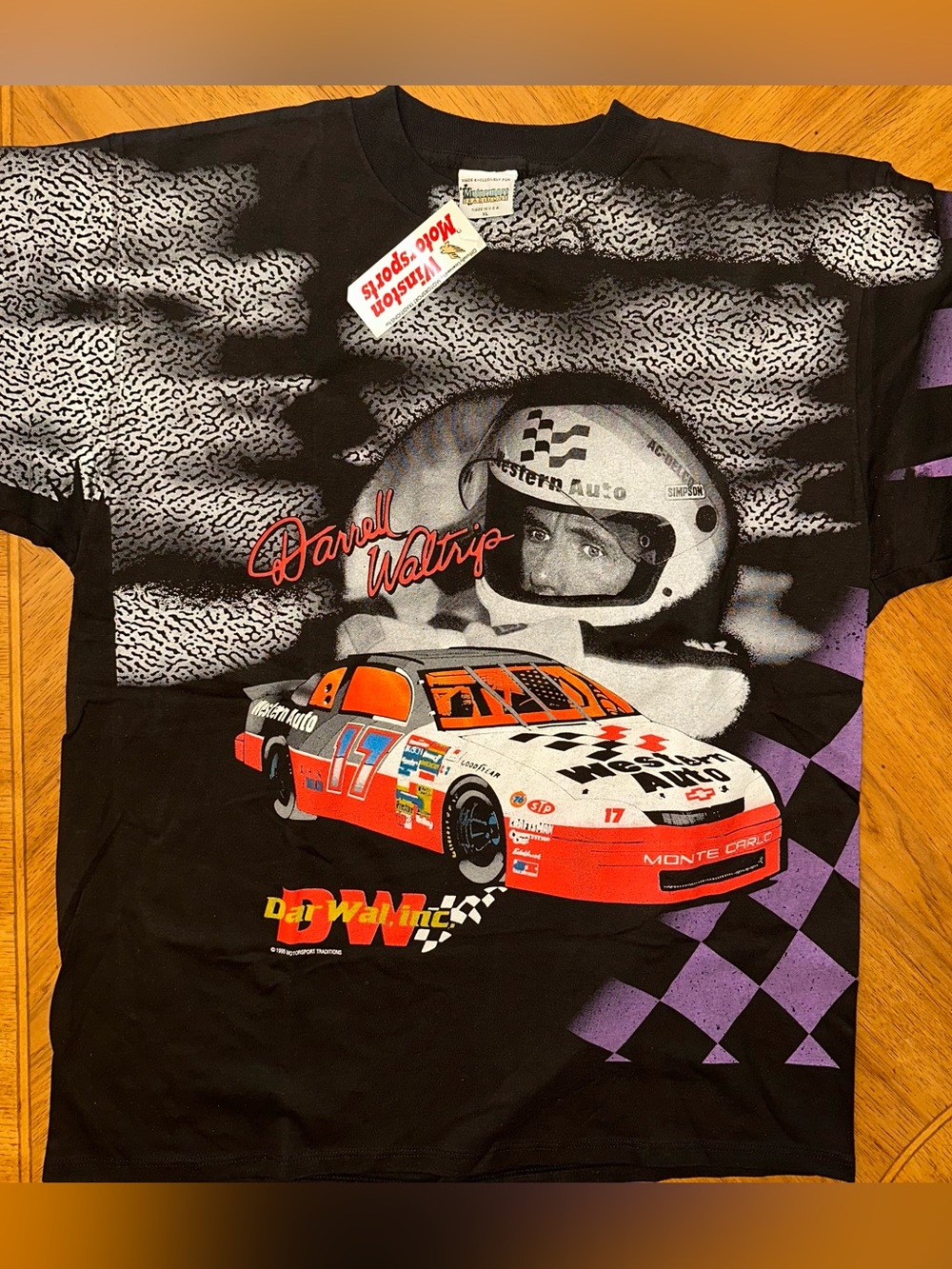 Vintage 1995 Darrell Waltrip Shirt XL AOP Made In USA Double Sided New READ DES1